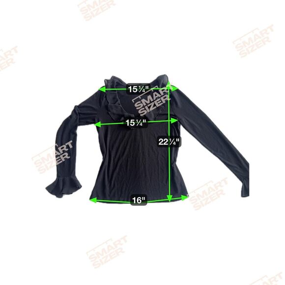 Lauren Ralph Lauren Women's Blouse | Size Medium | V-Neck Long Sleeve Ruffle Top - Picture 6 of 6